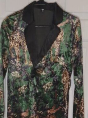 Feiinvan Bodycon Dress Size Medium Leopard Print Floral Vtg Missing Belt